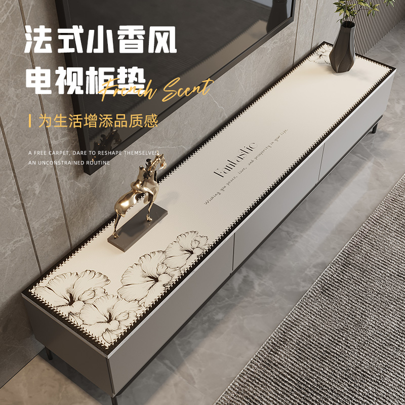 简约现代桌垫防水防油免洗茶几垫隔热家用电视柜垫桌布山茶花布 到手价¥18.59