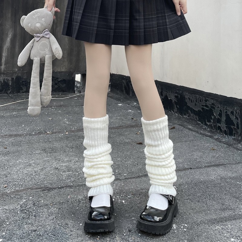 cLolita针织堆堆袜套日系加长jk小腿袜修饰腿型袜子腿套显瘦遮腿 到手价¥4.90